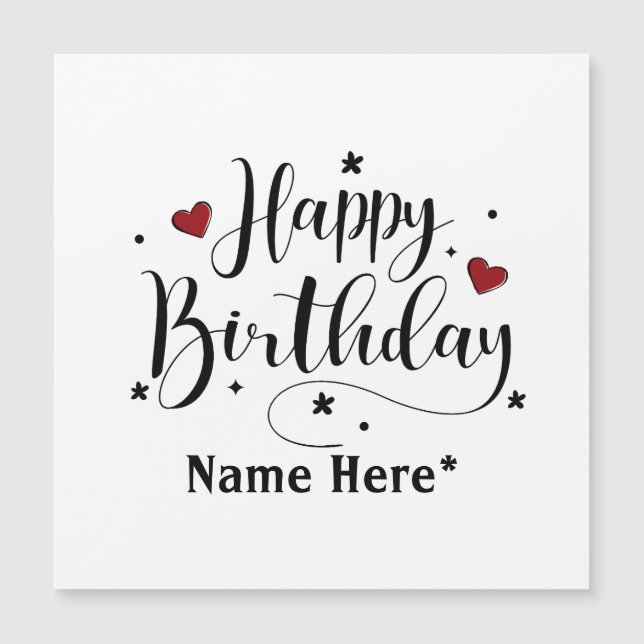 Happy Birthday  Minimalist Calligraphy Cards (Front)