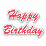 Happy Birthday Minimalist Red Colourful Custom Tex<br><div class="desc">Designed for birthday celebrations!</div>