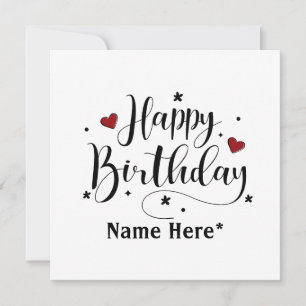 Happy Birthday Minimalist Typography Calligraphy
