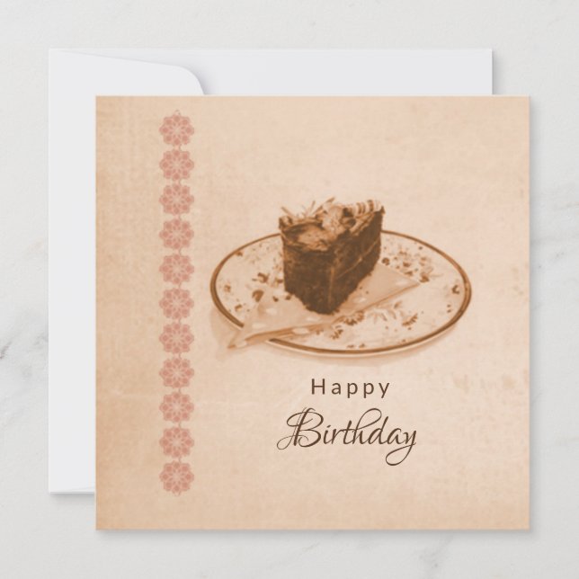 Happy Birthday minimalistic Vintage card (Front)