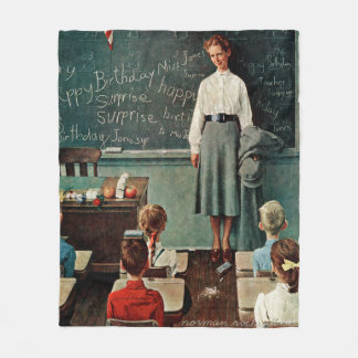 Happy Birthday, Miss Jones by Norman Rockwell Fleece Blanket