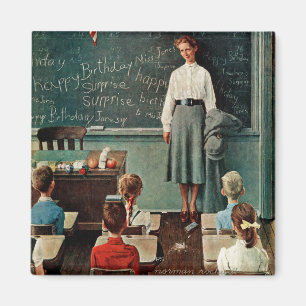 Happy Birthday, Miss Jones by Norman Rockwell Magnet