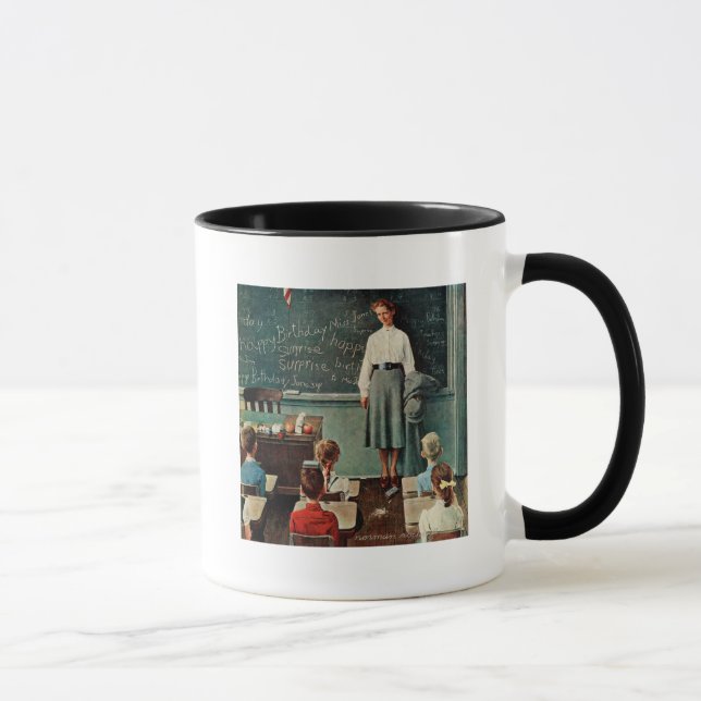 Happy Birthday, Miss Jones by Norman Rockwell Mug (Right)