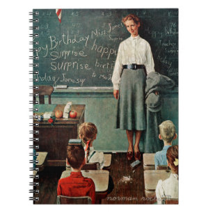 Happy Birthday, Miss Jones by Norman Rockwell Notebook