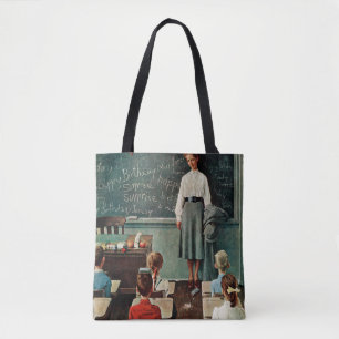 Happy Birthday, Miss Jones by Norman Rockwell Tote Bag