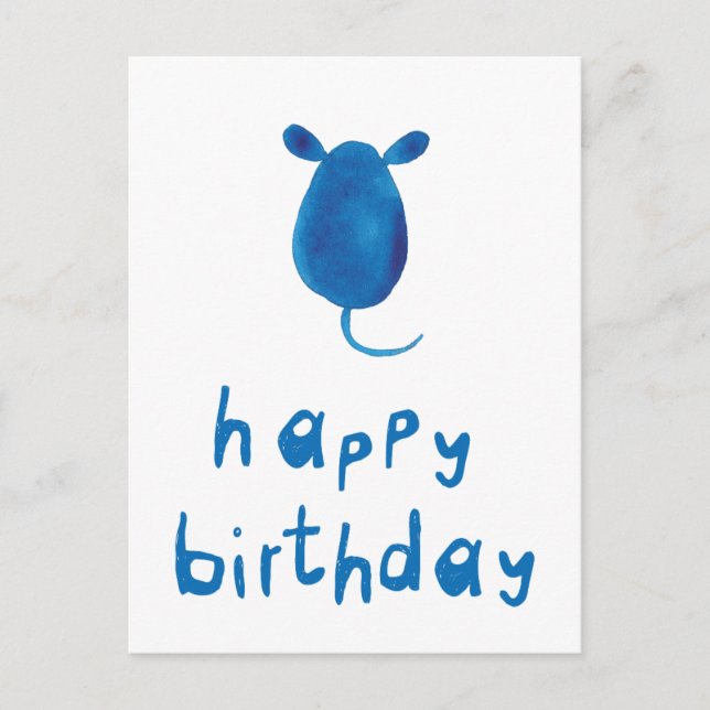 Happy Birthday mit Maus Postcard (Front)
