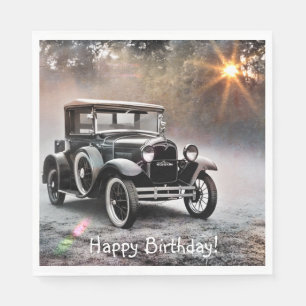 Happy Birthday Model A Car Napkin
