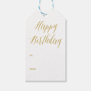 Happy Birthday Modern Calligraphy Gift Tag