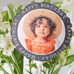 Happy Birthday Modern Preppy Custom Photo Balloon<br><div class="desc">This simple and modern design is composed of serif typography and add a custom photo."Happy Birthday" encircles the custom photo.</div>
