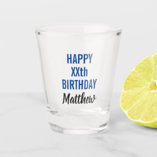 Happy Birthday Modern Typography Shot Glass
