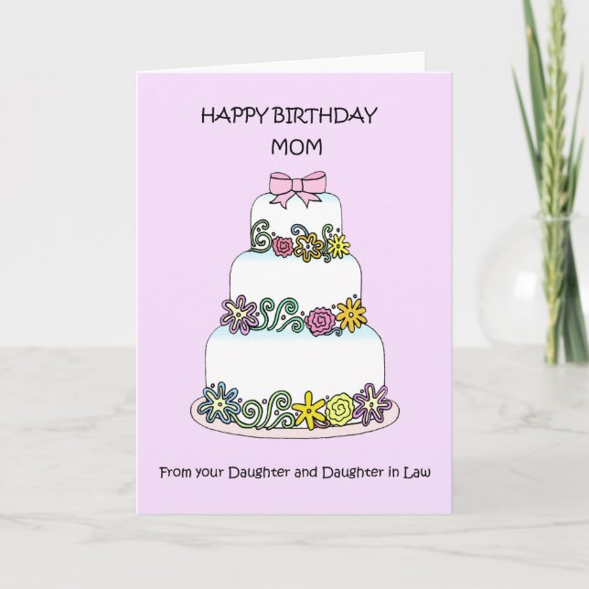 Happy Birthday Mom from Female Couple Card (Front)