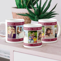 Happy Birthday Mom Photo Collage burgundy keepsake