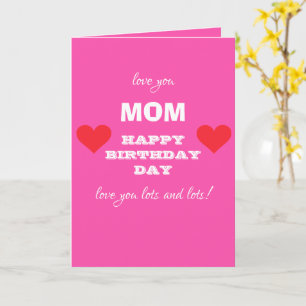 Happy Birthday MOM Script Family Names Birthday Card