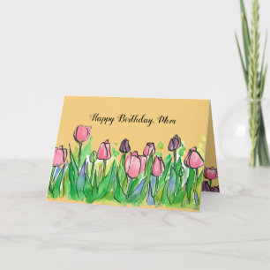 Happy Birthday Mom Tulip Garden Card