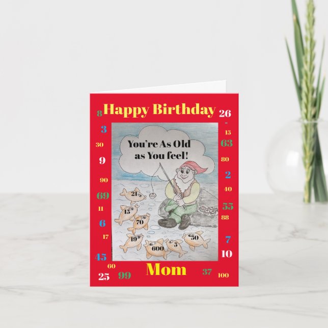 Happy Birthday Mom - you’re as old as you feel Card (Front)