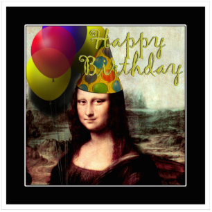 Happy Birthday Mona Lisa Standing Photo Sculpture