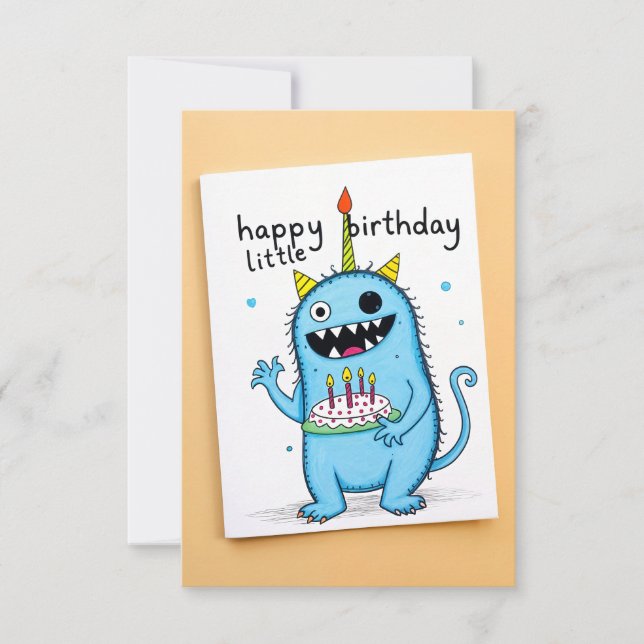 Happy birthday monster card (Front)