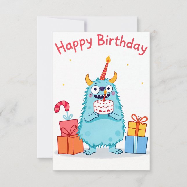 Happy birthday monster card (Front)
