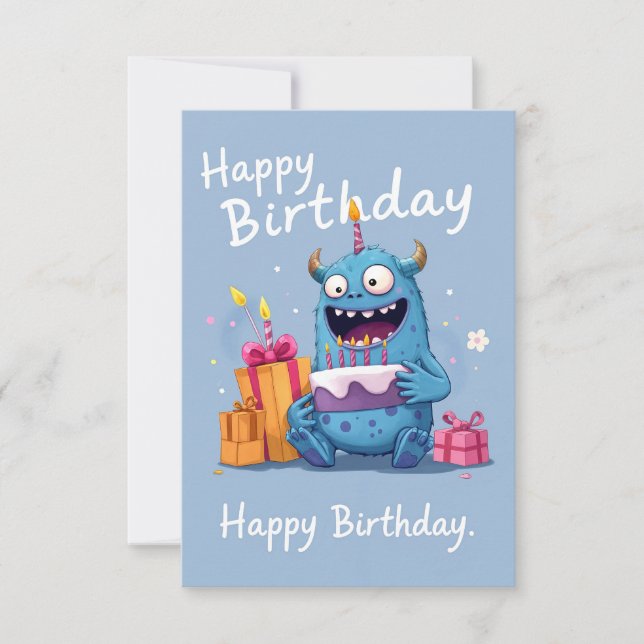Happy birthday monster card (Front)