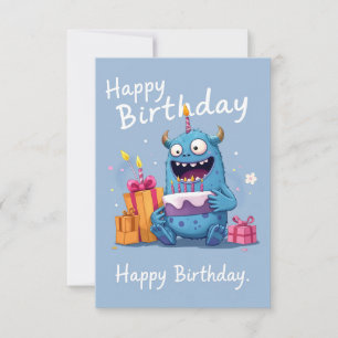 Happy birthday monster card