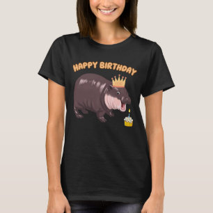 Happy Birthday Moo Deng Hippo Gift Present T-Shirt