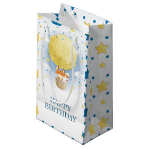 Happy Birthday Moon Air Balloon Small Gift Bag