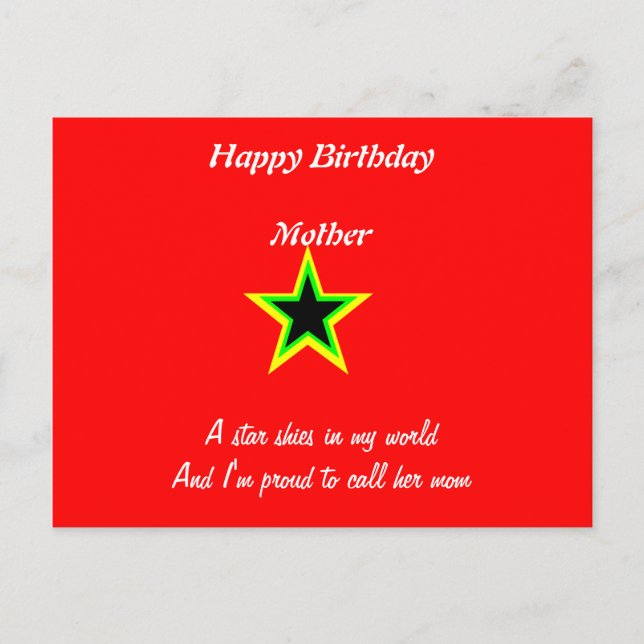 happy birthday mother cards (Front)