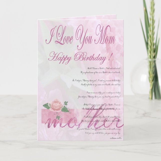 Happy Birthday Mother from Daughter Card (Front)