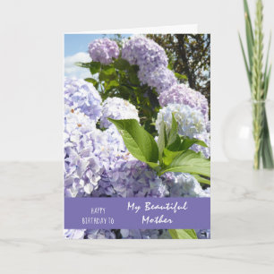 Happy Birthday Mother Hydrangea Flowers Card