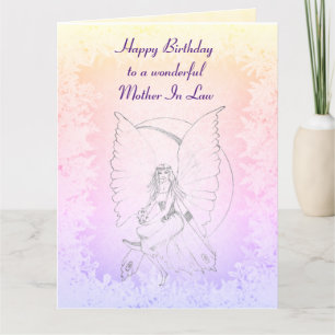 Happy Birthday Mother in Law Fairy design Card