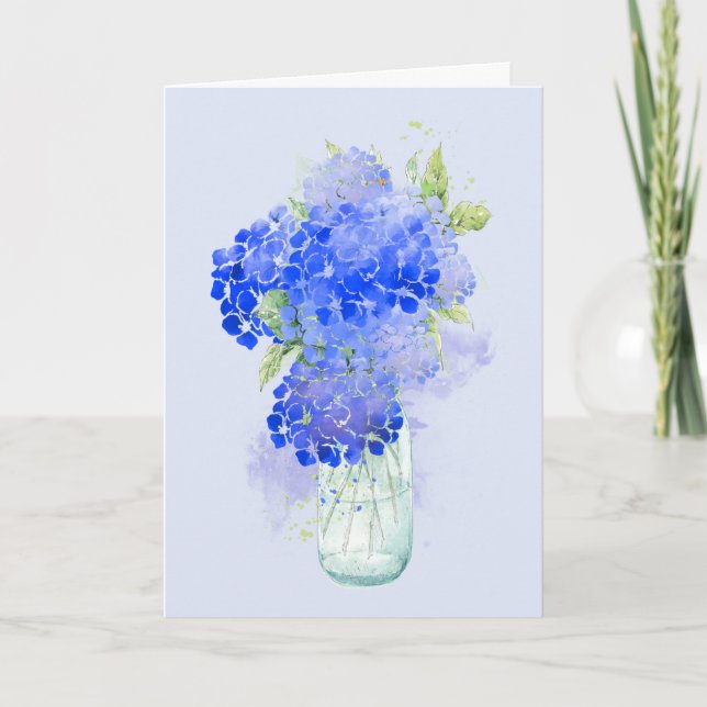 Happy Birthday Mother-in-law Hydrengea Flower Card (Front)