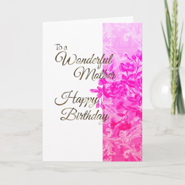 Happy Birthday Mother (pink) Card (Front)