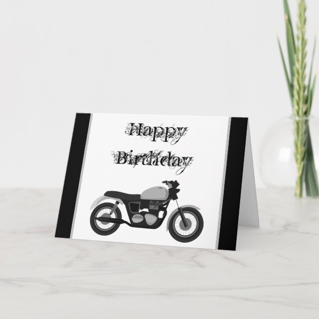 Happy birthday motorbike card (Front)