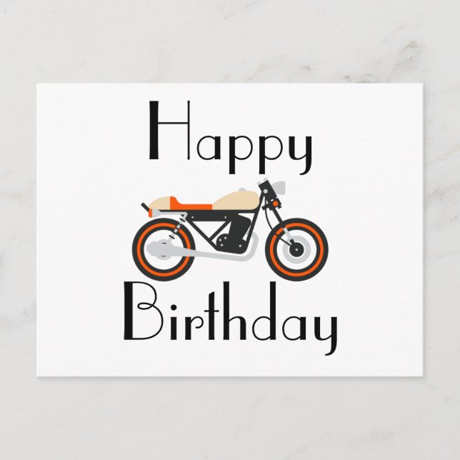Happy Birthday Motorcycle Postcard (Front)