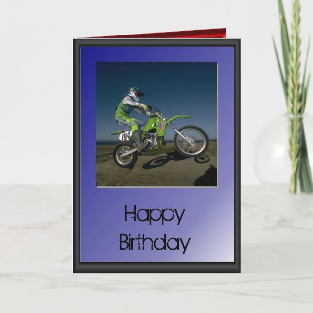 Happy Birthday - Motorcycle rider Card (Front)