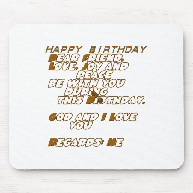 Happy Birthday Mouse Mat (Front)