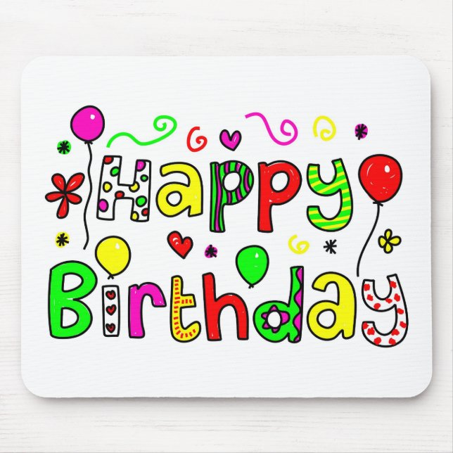 Happy Birthday Mouse Mat (Front)
