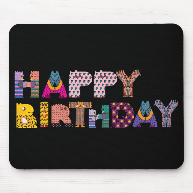 Happy Birthday Mouse Mat (Front)