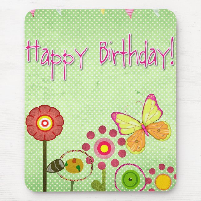 Happy Birthday Mouse Mat (Front)