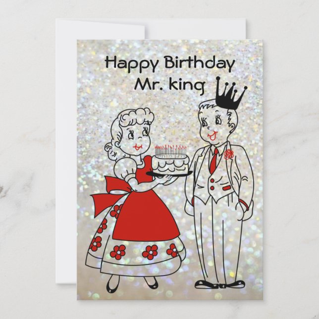 Happy Birthday Mr King Funny Birthday Card (Front)
