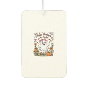Happy Birthday Ms Emily Halloween Ghost Pumpkin Su Car Air Freshener