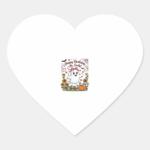 Happy Birthday Ms Emily Halloween Ghost Pumpkin Su Heart Sticker