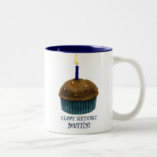 Happy Birthday Muffin Two-Tone Coffee Mug