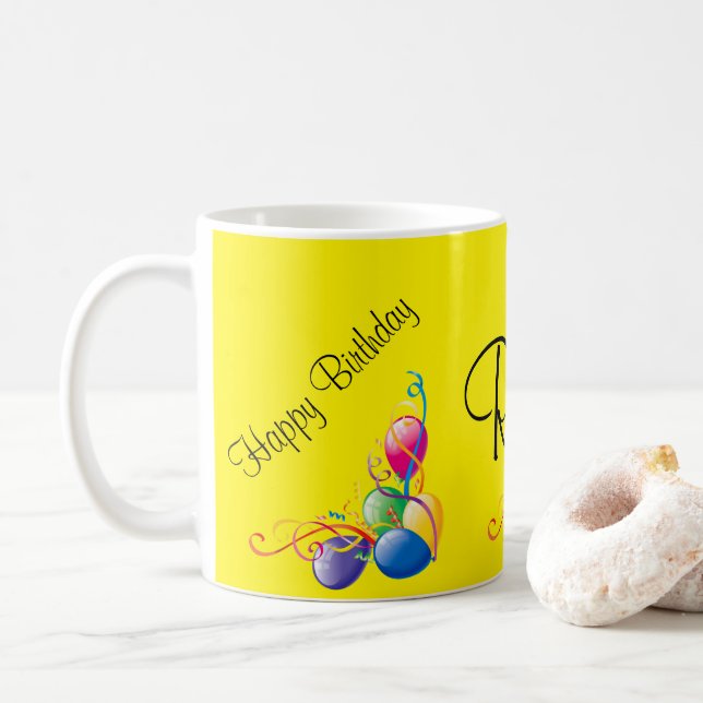 Happy Birthday Mug Balloons (With Donut)