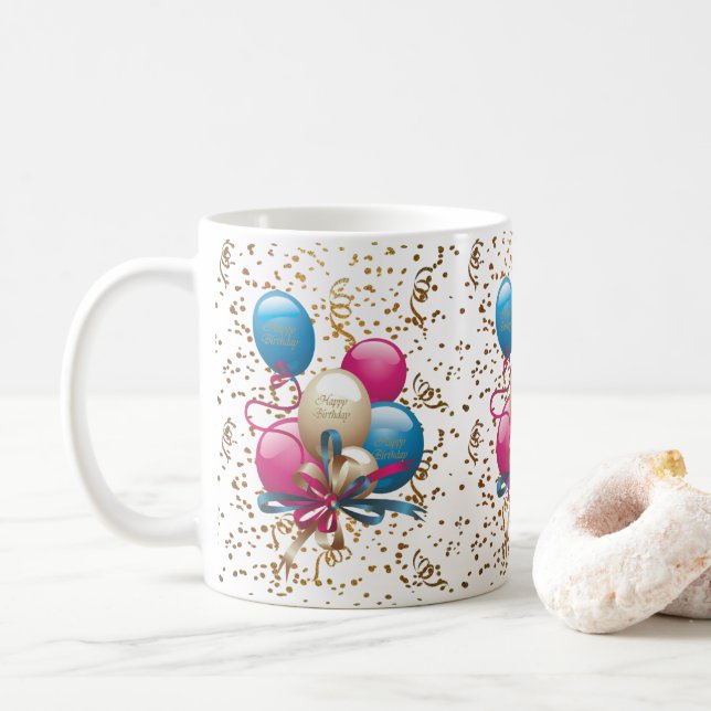 Happy Birthday Mug Balloons (With Donut)