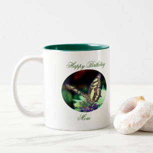 Happy Birthday Mum Butterfly Two-Tone Coffee Mug