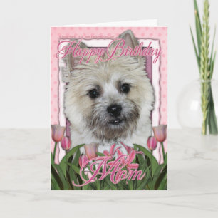 Happy Birthday Mum - Cairn Terrier - Teddy Bear Card
