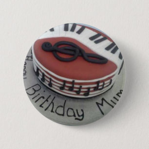 Happy birthday mum cake 6 cm round badge