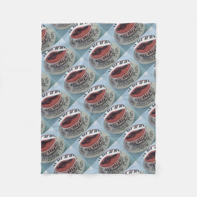 Happy birthday mum cake fleece blanket (Front)