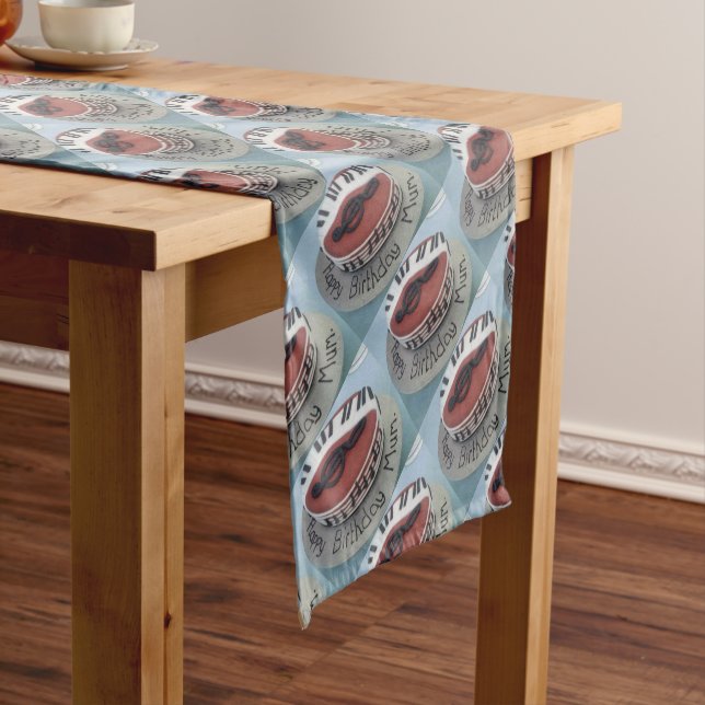 Happy birthday mum cake short table runner (In Situ)
